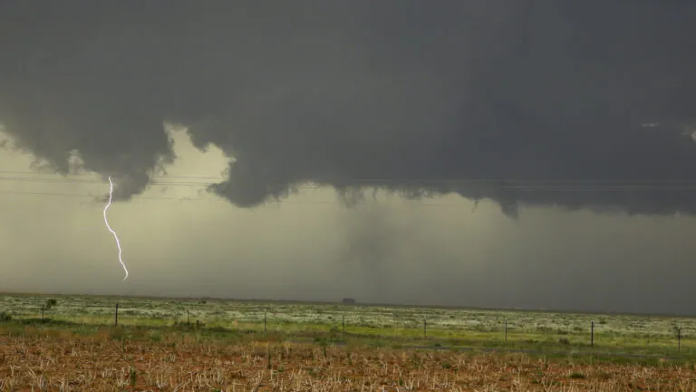 Sundown Texas Tornado with Lightning